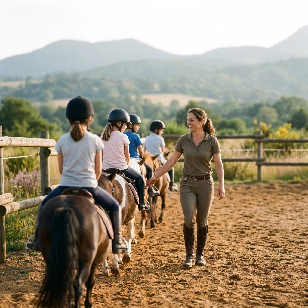 Cours de poney à Usson, Puy-de-Dôme